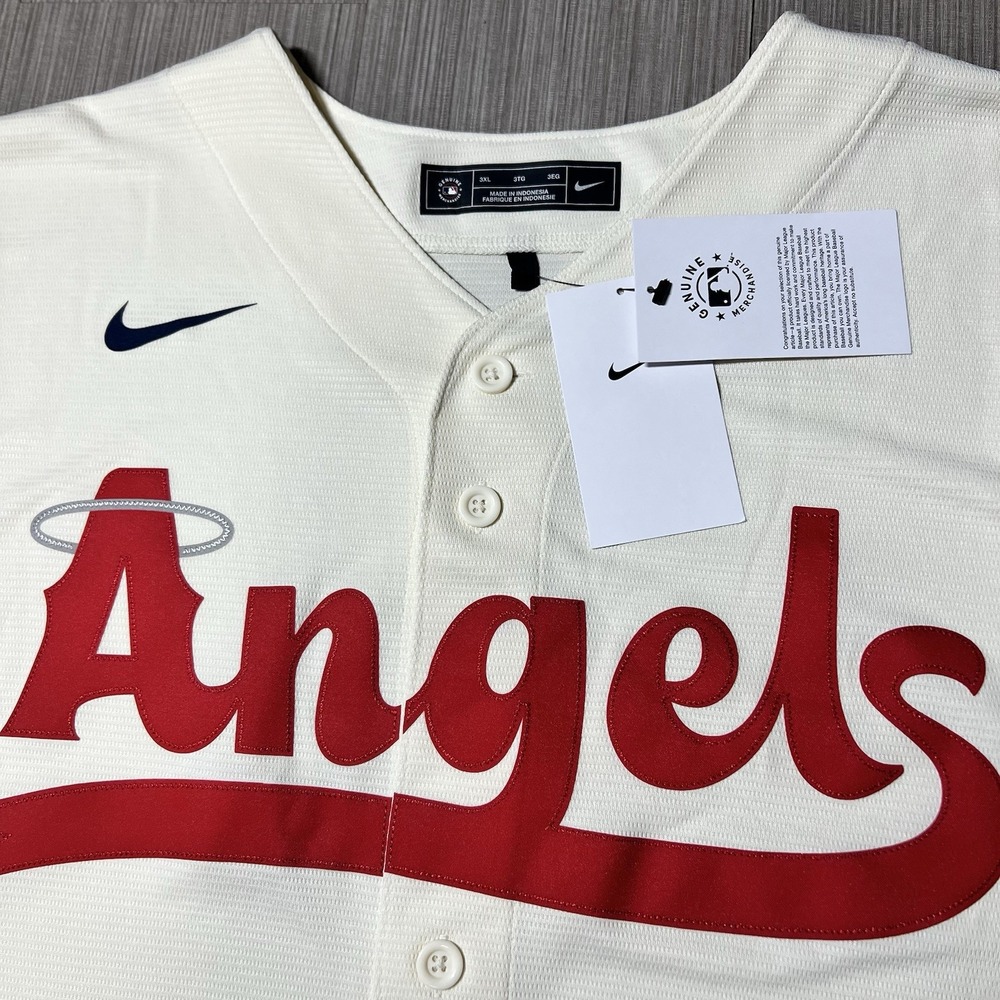 Los Angeles Angels Nike City Connect Cream MLB Baseball Team Jersey Men's 3XL - Picture 4 of 7